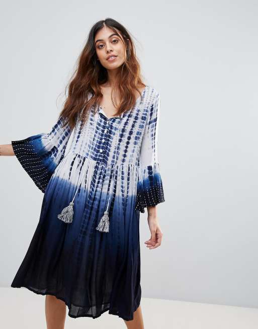 French Connection Vacation Wave Tie Dye Tunic Dress | ASOS