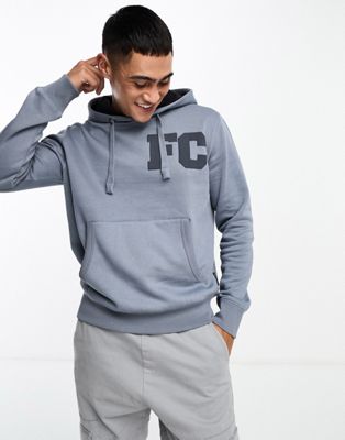 French Connection varsity overhead hoodie in light blue