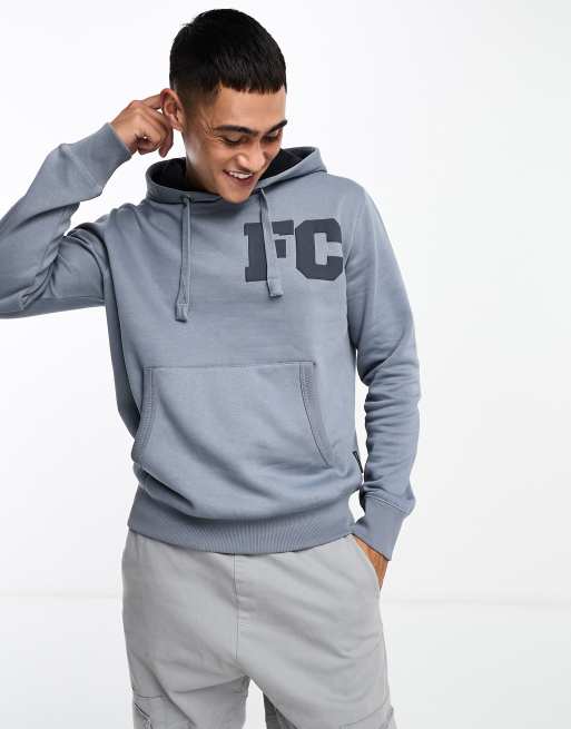 French Connection varsity overhead hoodie in light blue | ASOS