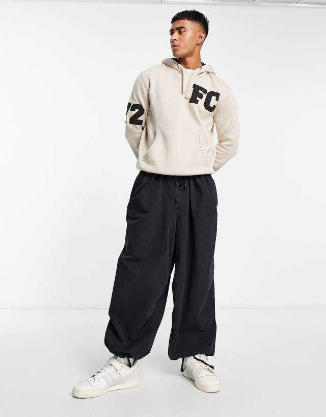 French Connection varsity overhead hoodie in stone