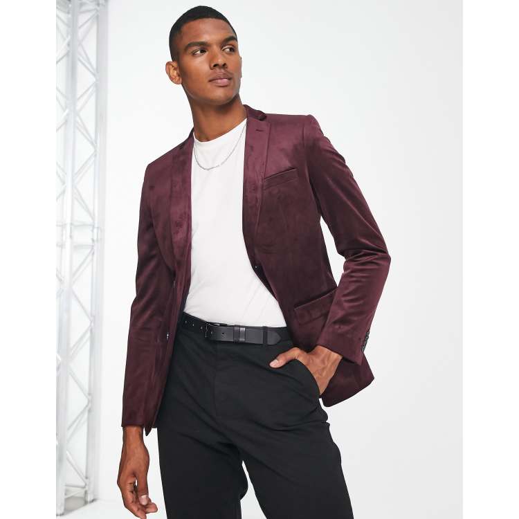 Burgundy Velvet Blazer