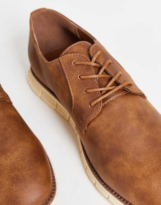 French Connection - Veterschoenen met profielzool in bruin, 3 van 4