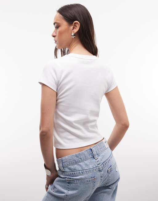French Connection – Vit/svart, liten t-shirt med time to FCUK-text, 4 av 4