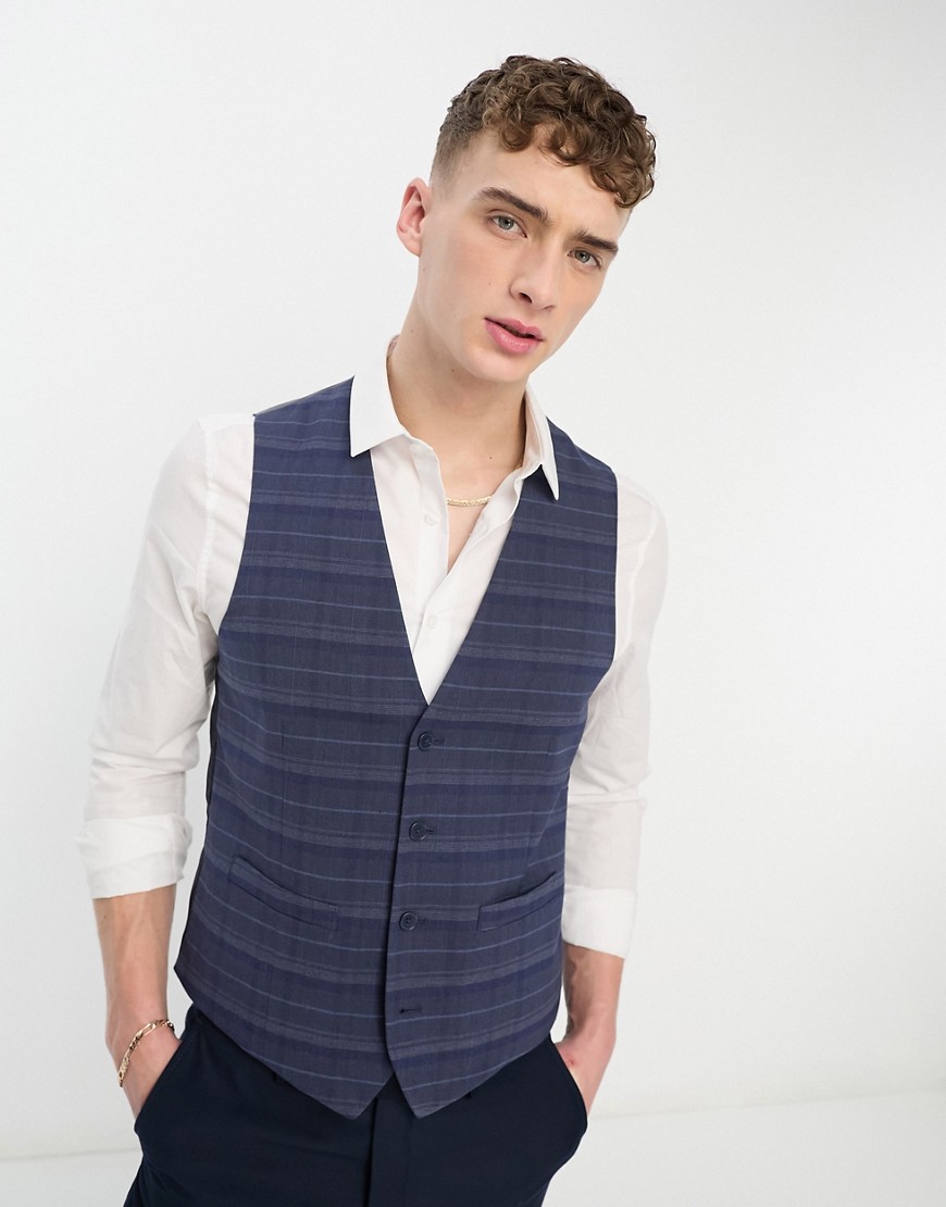 French Connection waistcoat in navy check