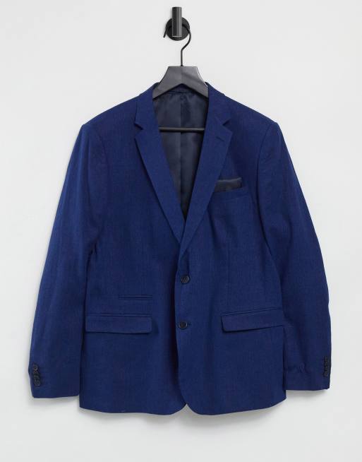 French Connection Wedding – Schmal geschnittener Leinenanzug in Blau, 3 von 5