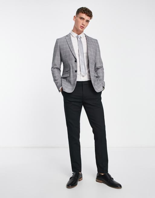 Grey blazer black trousers on sale wedding