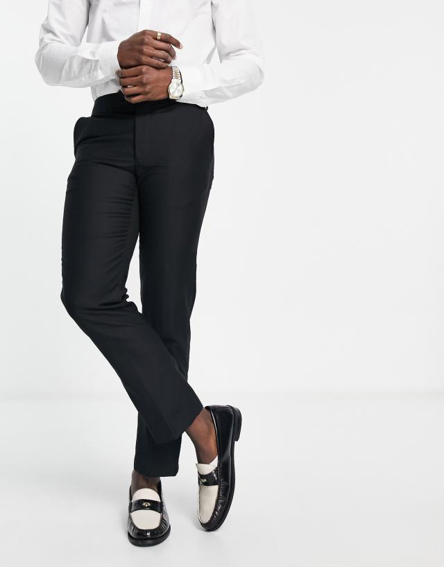 French Connection wedding suit pants in black