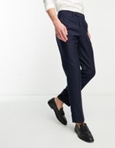 ASOS DESIGN tapered suit pants in stone stripe with jogger cuff