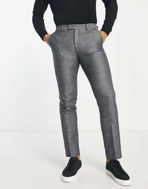 Grey herringbone deals trousers mens