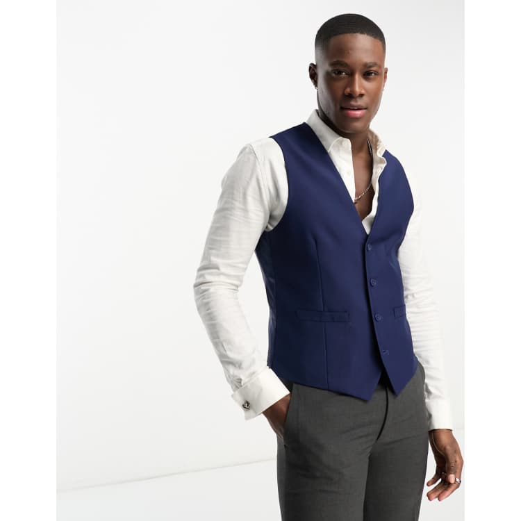 Blue formal outlet vest