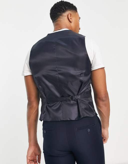 French Connection wedding vest in navy