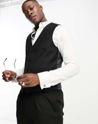 French Connection French Connection wedding waistcoat in black