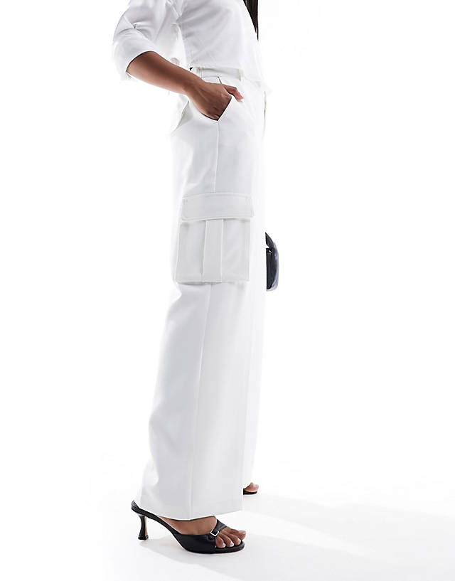 French Connection - white combat cargo trouser in white