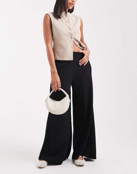 French Connection Wide leg crepe trousers in black - view 1