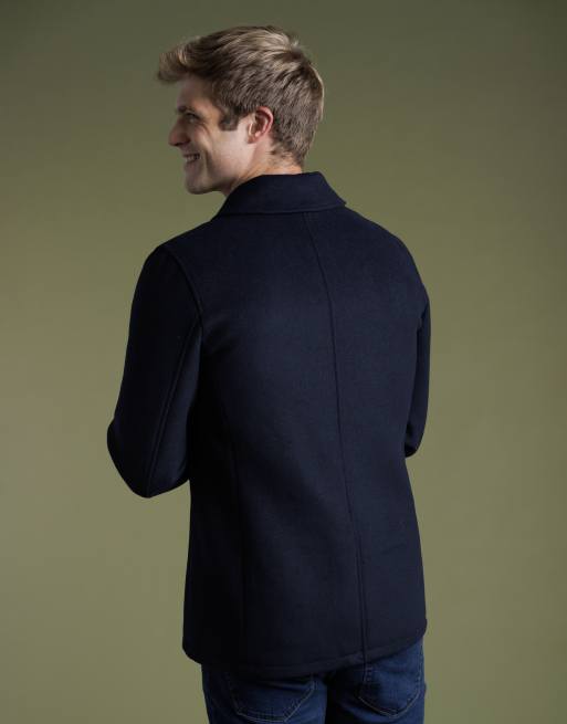 French Connection Wool blend double breasted pea coat in navy, 2 of 4