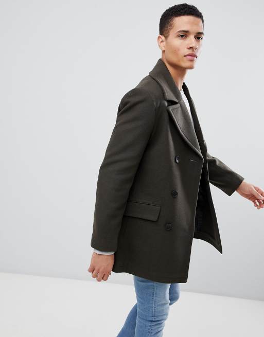 French Connection Wool Blend Double Breasted Pea Coat | ASOS