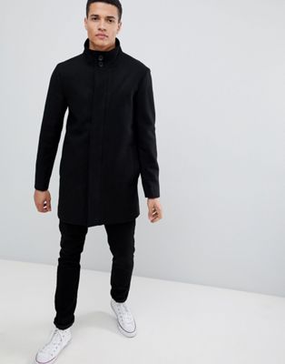French Connection Wool Blend Funnel Neck Coat | ASOS