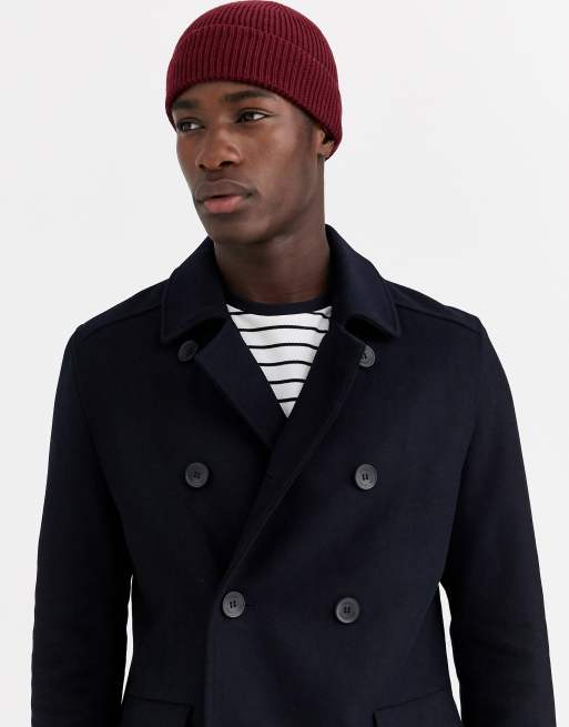 French connection wool blend double breasted pea outlet coat