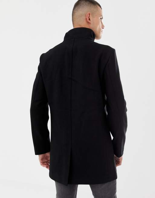 French connection wool 2025 rich funnel neck coat