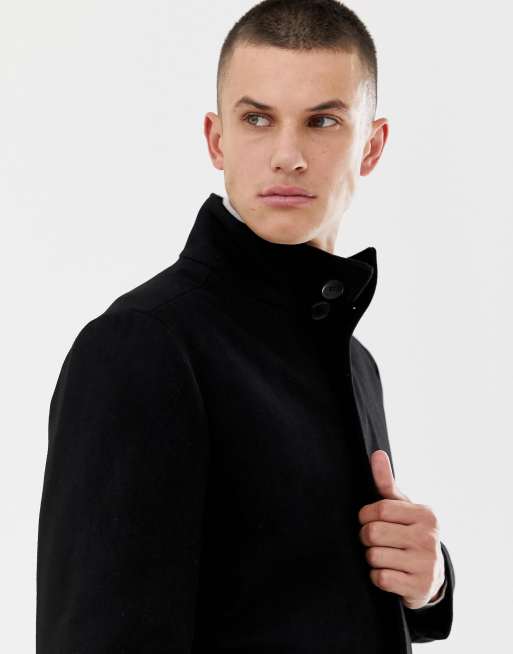 French connection wool 2025 rich funnel neck coat