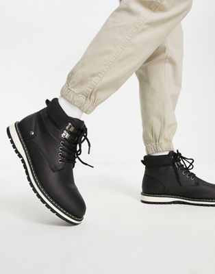 French Connection workwear outdoors boots in black