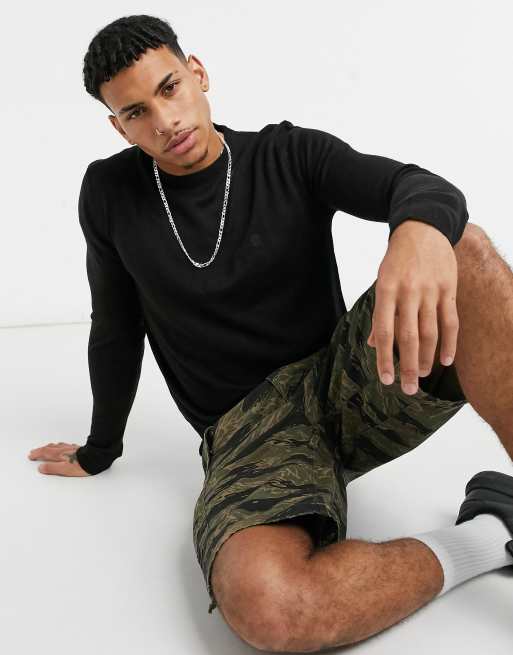 French Connection - Zachte gebreide trui met ronde hals en logo in zwart