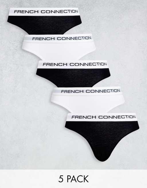 French Connection– Zestaw 5 par fig w kolorze czarnym i białym