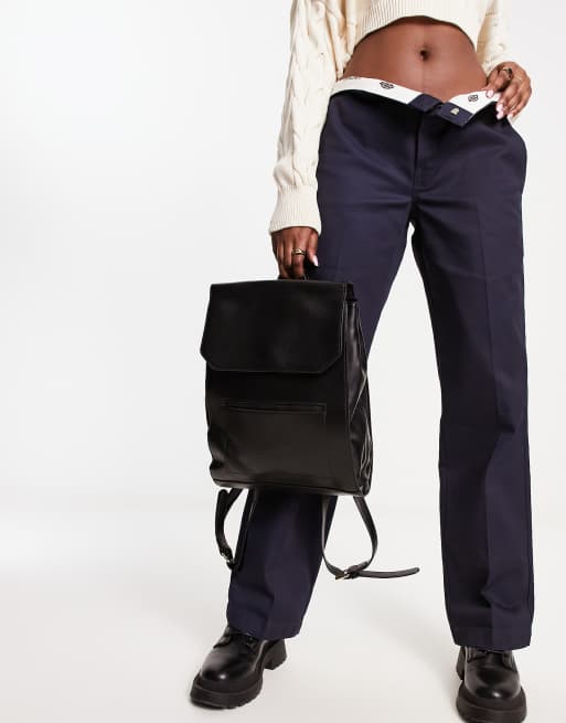 French Connection zip pocket backpack in black | ASOS