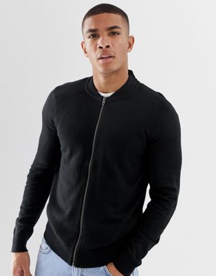 French Connection Zip Through Knitted Baseball Jacket | ASOS