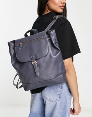 French Connection zip top backpack in grey