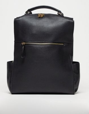 French Connection zipped backpack in black