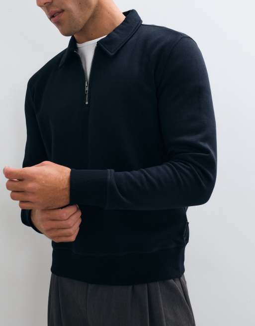 French Connective active quarter zip sweatshirt in navy, 2 of 5