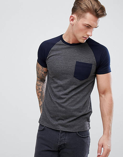 French Connecttion Contrast Pocket Raglan T-Shirt | ASOS