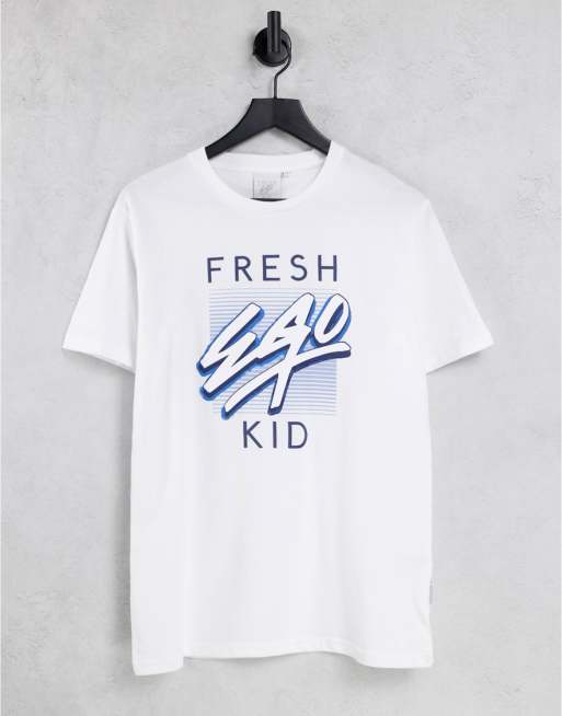 Fresh Ego Kid – Biały T-shirt z dużym nadrukiem  