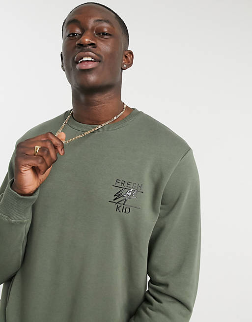 Fresh ego kid logo sweatshirt in green | ASOS