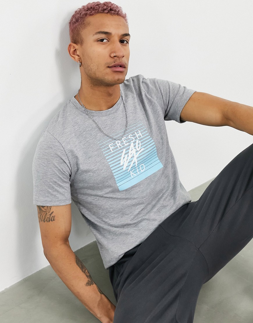 Fresh Ego Kid Mirage box logo print T-shirt in gray heather-Grey