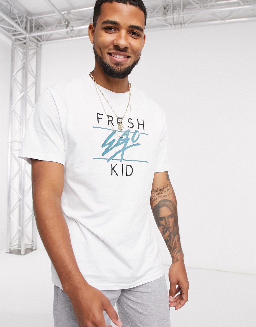 Fresh Ego Kid - T-shirt met tekstlogo-Wit