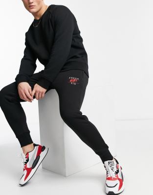 Fresh ego kid track bottoms in black