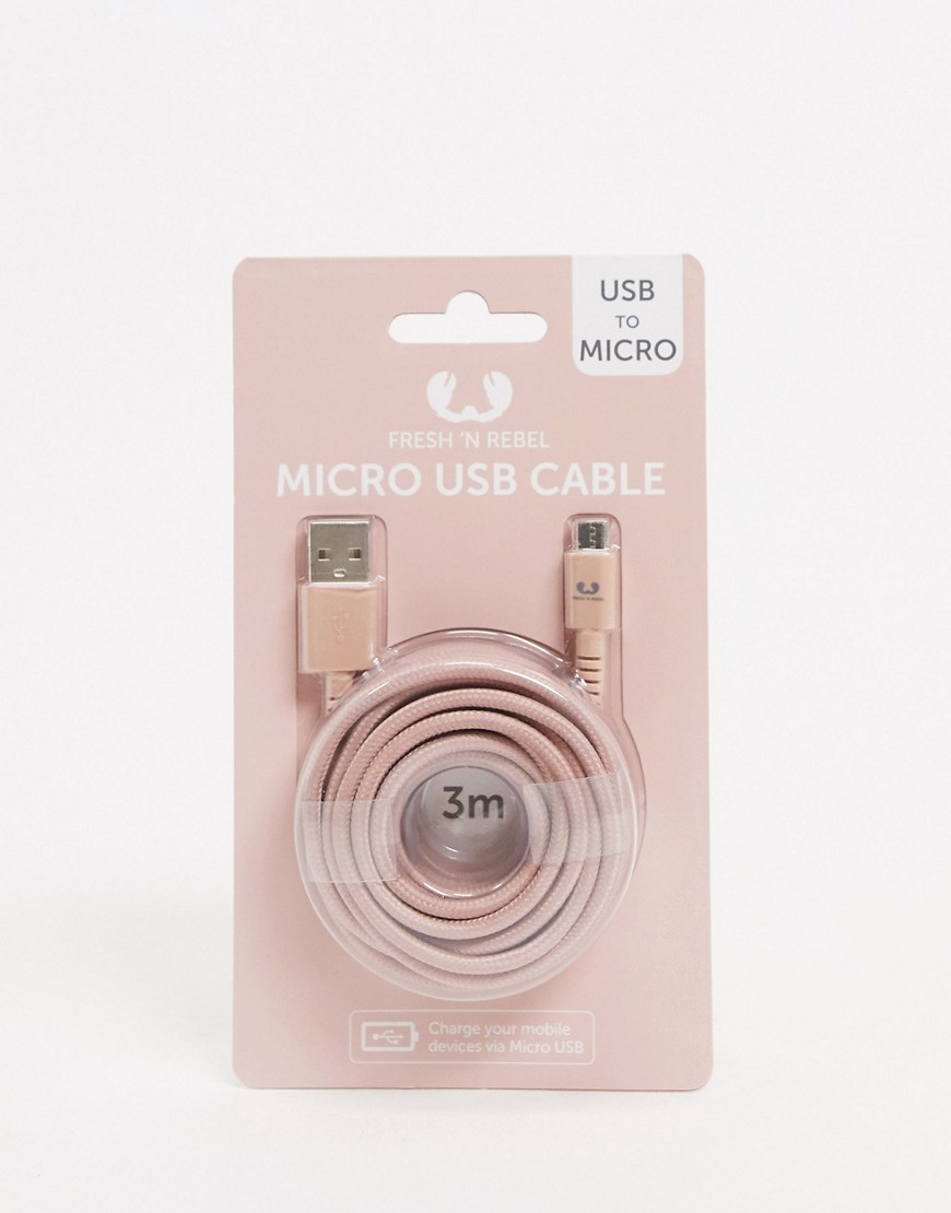 Fresh n Rebel 3m micro cable in dusty pink-Бесцветный от Fresh N Rebel