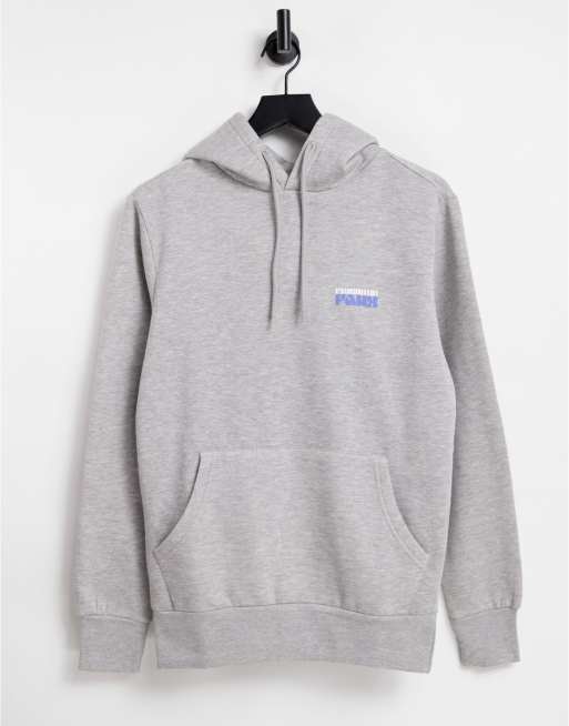 Friend or Faux melt face back print hoodie in grey | ASOS