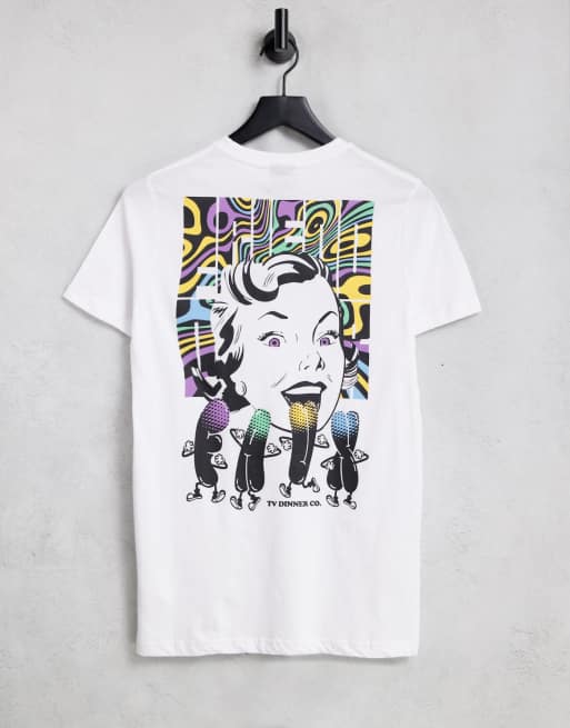 Friend or Faux munch back print t-shirt in white