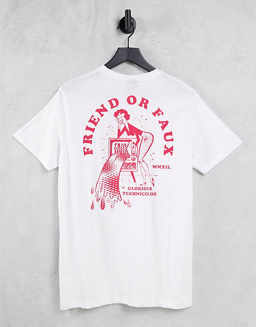 Friend or Faux - Technicolour - Grafisk T-shirt med strandprint