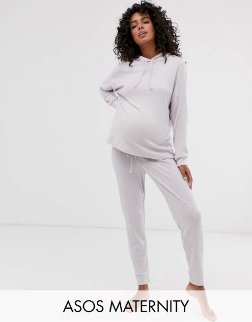 Blød fritidstrøje og joggingbukser i ribstrik fra ASOS DESIGN Maternity, 3 af 3
