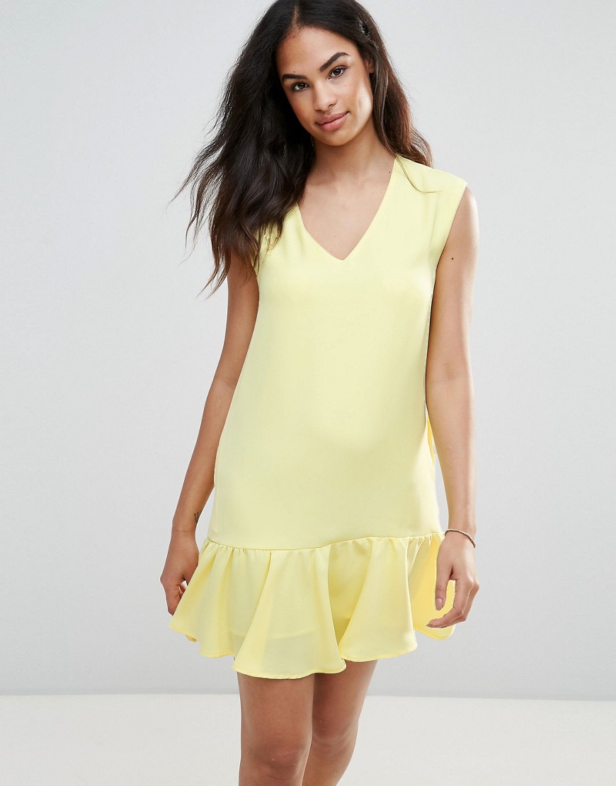 FRNCH Pep Hem Dress-Yellow