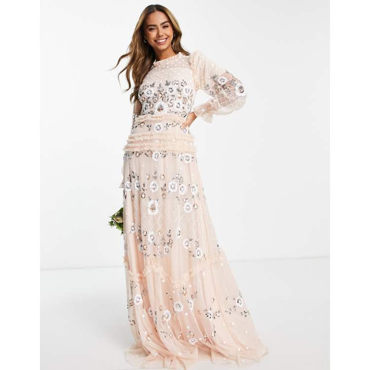 Blush embroidered maxi dress sale