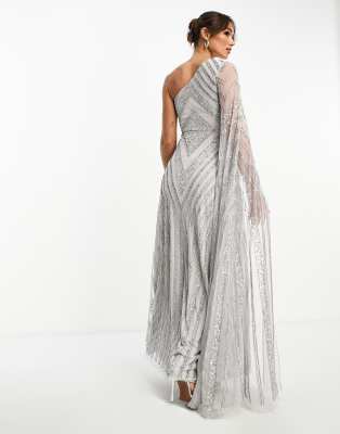 Frock and Frill allover embellished maxi dress with one