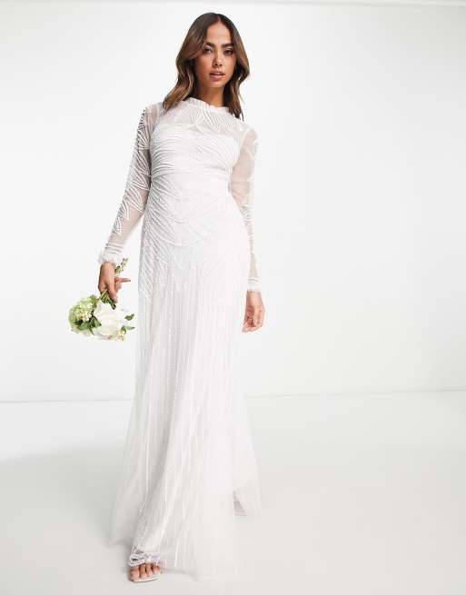 Long sleeve outlet ivory maxi dress