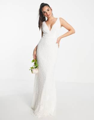 Frock And Frill Bridal Embellished Maxi Dress In White | ModeSens