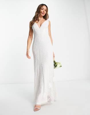 Frock and Frill Bridal embellished maxi dress in white  - ASOS Price Checker