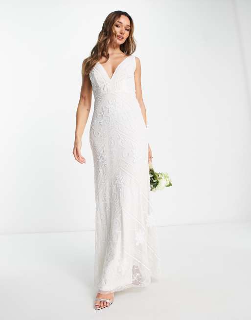 White bridal maxi clearance dress